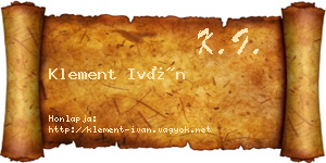 Klement Iván névjegykártya