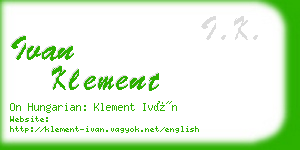 ivan klement business card